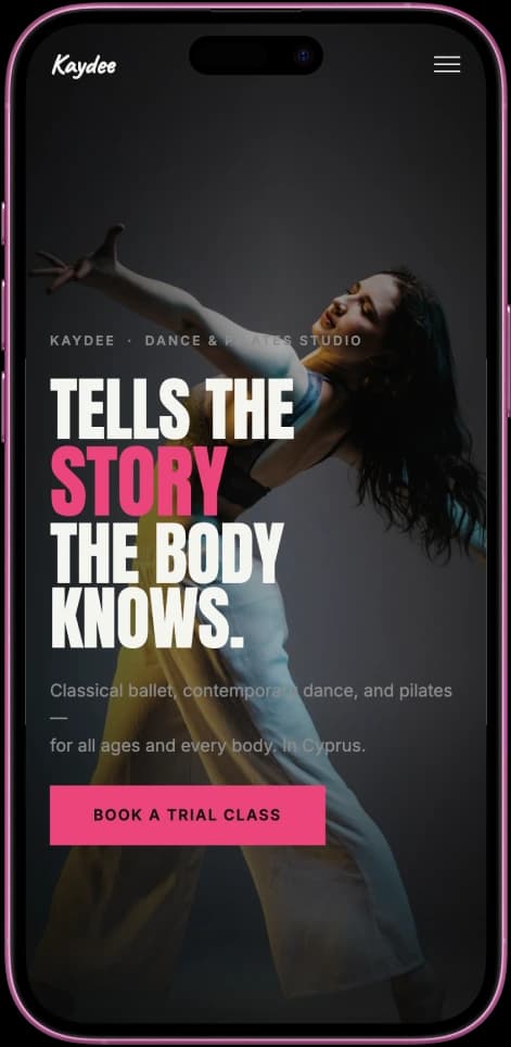 Kaydee home screen on mobile